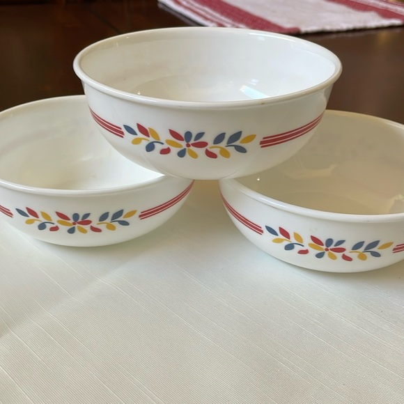 Corelle vitrelle Prairie Garden pattern lot of 3 soup cereal bowls discontinued - Picture 1 of 8